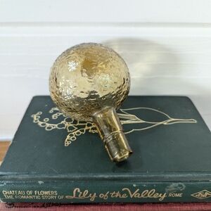 Vintage Amber Round Decanter Stopper Top